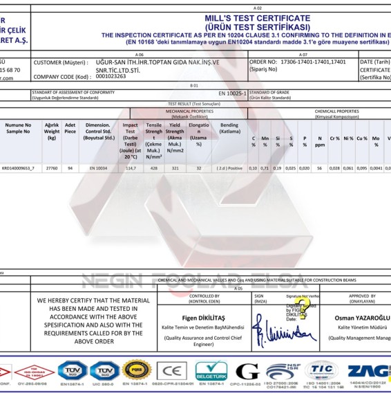 برگ آنالیز تیرآهن هاش 14 سبک ترک آنالیز تیرآهن هاش 14 سبک ترک